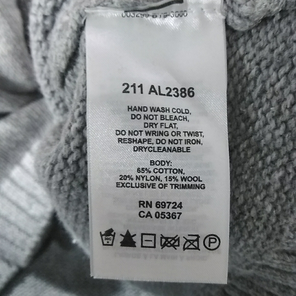 Vintage Med Columbia grey Wool blend w brown deer snowflake sweater turtleneck - Picture 6 of 11